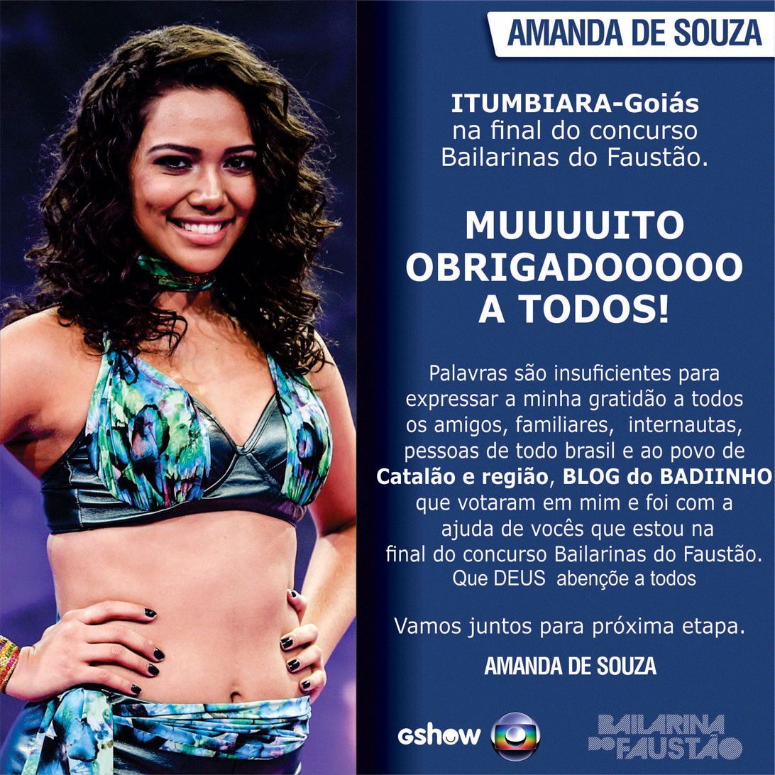 Amanda de Souza, a goiana que é finalista no concurso “Bailarina do  Faustão” – Blog do Badiinho